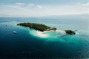 Aerial shot of Island Buenavista, an island resort perfect for exclusive staycation in palawan